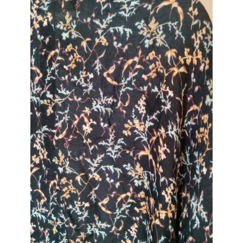Treasure Bond Women Oversize‎ black Kimono Multi Color Floral  Drape Shawl OS